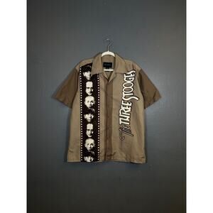 Ralph Marlin L men’s The Three Stooger shirt Short sleeve button up brown rock